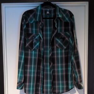 Rock & Republic Green Plaid Design